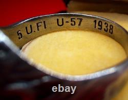 Original WW2 German 1938 military Kriegsmarine Navy U-boat war Silver 800 Ring
