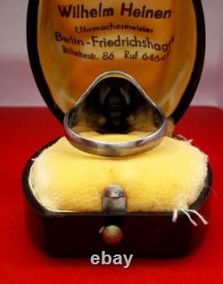 Original WW2 German 1938 military Kriegsmarine Navy U-boat war Silver 800 Ring