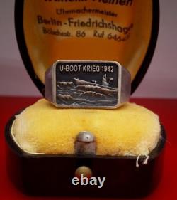 Original WW2 German 1942 Kriegsmarine 2 Unterseeboot Flotille Submariner Ring