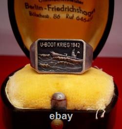 Original WW2 German 1942 Kriegsmarine 2 Unterseeboot Flotille Submariner Ring