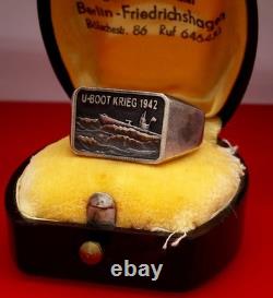 Original WW2 German 1942 Kriegsmarine 2 Unterseeboot Flotille Submariner Ring