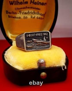 Original WW2 German 1942 Kriegsmarine 2 Unterseeboot Flotille Submariner Ring Original WW2 German 1942 Kriegsmarine 2 Unterseeboot Flotille Submariner Ring