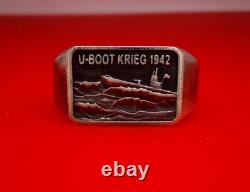 Original WW2 German 1942 Kriegsmarine 2 Unterseeboot Flotille Submariner Ring