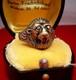 Original WW2 German 1942 Kriegsmarine U-boat officer Lion Ring with red garnet
