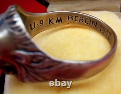 Original WW2 German 1942 Kriegsmarine U-boat officer Lion Ring with red garnet Original WW2 German 1942 Kriegsmarine U-boat officer Lion Ring with red garnet