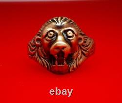 Original WW2 German 1942 Kriegsmarine U-boat officer Lion Ring with red garnet