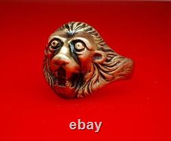 Original WW2 German 1942 Kriegsmarine U-boat officer Lion Ring with red garnet