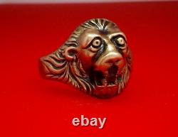 Original WW2 German 1942 Kriegsmarine U-boat officer Lion Ring with red garnet