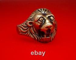 Original WW2 German 1942 Kriegsmarine U-boat officer Lion Ring with red garnet