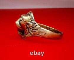 Original WW2 German 1942 Kriegsmarine U-boat officer Lion Ring with red garnet Original WW2 German 1942 Kriegsmarine U-boat officer Lion Ring with red garnet