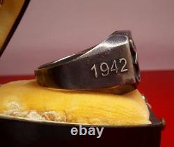 Original WW2 German 1944 Navy Kriegsmarine U-boat convoy Wolfpack Silver Ring