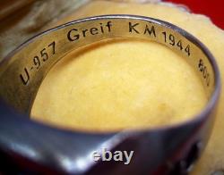 Original WW2 German 1944 Navy Kriegsmarine U-boat convoy Wolfpack Silver Ring