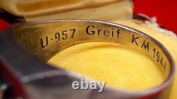 Original WW2 German 1944 Navy Kriegsmarine U-boat convoy Wolfpack Silver Ring