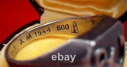 Original WW2 German 1944 Navy Kriegsmarine U-boat convoy Wolfpack Silver Ring