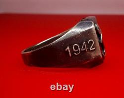 Original WW2 German 1944 Navy Kriegsmarine U-boat convoy Wolfpack Silver Ring