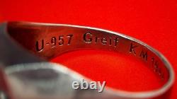 Original WW2 German 1944 Navy Kriegsmarine U-boat convoy Wolfpack Silver Ring
