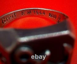 Original WW2 German 1944 Navy Kriegsmarine U-boat convoy Wolfpack Silver Ring