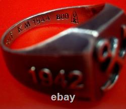 Original WW2 German 1944 Navy Kriegsmarine U-boat convoy Wolfpack Silver Ring
