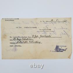 Original WW2 German Kriegsmarine Hospital Intake Form 1945 Seeko Nordjutland May