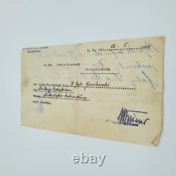 Original WW2 German Kriegsmarine Hospital Intake Form 1945 Seeko Nordjutland May