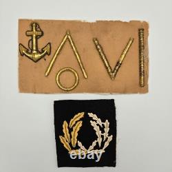 Original WWII German Kriegsmarine Gold Bullion Uniform Embroidery Sample Navy