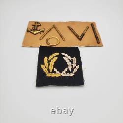 Original WWII German Kriegsmarine Gold Bullion Uniform Embroidery Sample Navy