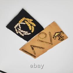 Original WWII German Kriegsmarine Gold Bullion Uniform Embroidery Sample Navy