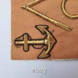Original WWII German Kriegsmarine Gold Bullion Uniform Embroidery Sample Navy