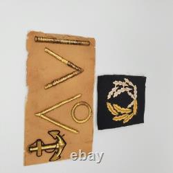 Original WWII German Kriegsmarine Gold Bullion Uniform Embroidery Sample Navy
