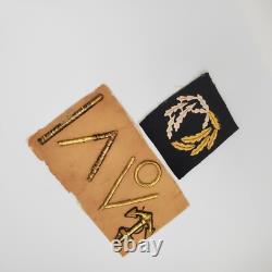 Original WWII German Kriegsmarine Gold Bullion Uniform Embroidery Sample Navy