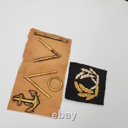 Original WWII German Kriegsmarine Gold Bullion Uniform Embroidery Sample Navy
