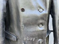 Original WWII German Kriegsmarine Navy Foul Weather Leather Deck Jacket Coat