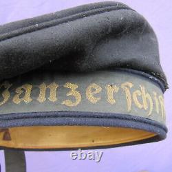 Original WWII Kriegsmarine Sailor Cap German Navy Hat PANZERSCHIFF DEUTSCHLAND
