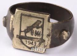 Original Ww 2 German Kriegsmarine 1943 U-844 Conning Tower Emblem Ring