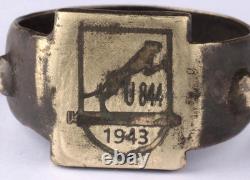 Original Ww 2 German Kriegsmarine 1943 U-844 Conning Tower Emblem Ring