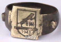Original Ww 2 German Kriegsmarine 1943 U-844 Conning Tower Emblem Ring