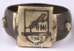 Original Ww 2 German Kriegsmarine 1943 U-844 Panther Conning Tower Emblem Ring