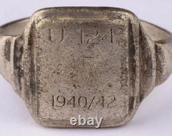 Original Ww 2 German Kriegsmarine U-124 Frog Conning Tower Emblem Ring / 1940-42