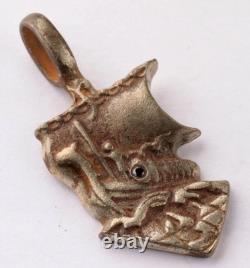Original Ww 2 German Kriegsmarine U-199 Pendant With Onyx Gemstone Drgm Marked