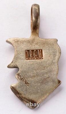 Original Ww 2 German Kriegsmarine U-199 Pendant With Onyx Gemstone Drgm Marked