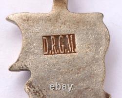 Original Ww 2 German Kriegsmarine U-199 Pendant With Onyx Gemstone Drgm Marked