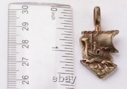Original Ww 2 German Kriegsmarine U-199 Pendant With Onyx Gemstone Drgm Marked