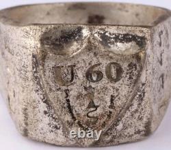 Original Ww 2 German Kriegsmarine U-60 Conning Tower Emblem Ring