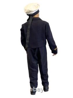 Original Ww2 Child Size Kriegsmarine Uniform Hat Set With 1940 Mannequin Complete