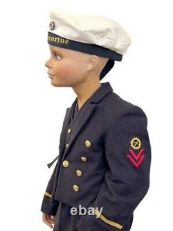 Original Ww2 Child Size Kriegsmarine Uniform Hat Set With 1940 Mannequin Complete