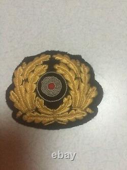 Original Wwii German Kriegsmarine Badge Wreath Officers Visor Cap Insignia