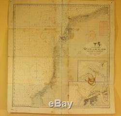 RARE ORIGINAL WWII German NAVY Kriegsmarine Depths map Baltic Sea, Kurland
