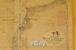 RARE ORIGINAL WWII German NAVY Kriegsmarine Depths map Baltic Sea, Kurland