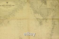 RARE ORIGINAL WWII German NAVY Kriegsmarine Depths map Gulf of Riga, Kurland
