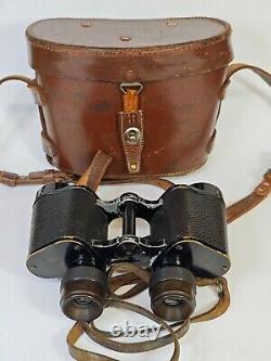 Rare! German WWII 6x30 OIGEE Troigigant Binoculars D. R. P. With Leather Case #33